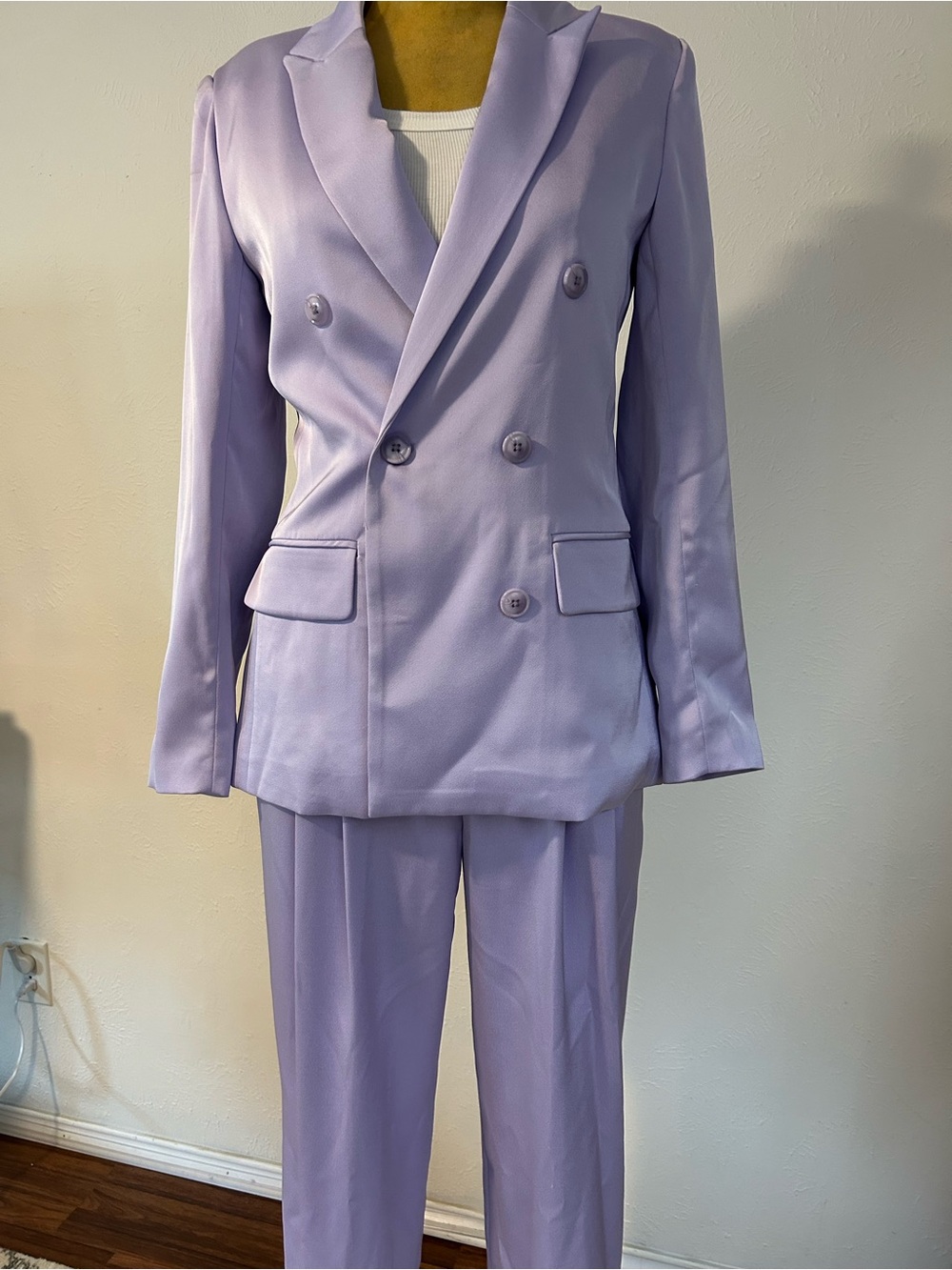 Wayf Double-Breasted Lavender Blazer Suit Set